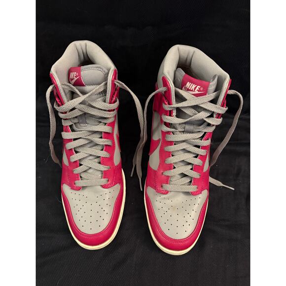 Nike Dunk Sky Hi 528899 001 Medium Grey /Sport Fuchsia-Sail Wmn Sz 10 Wedge 2012 - Picture 11 of 11